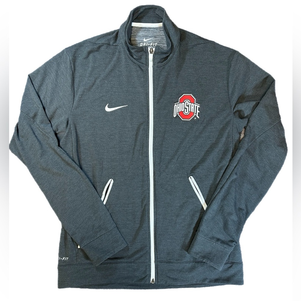 Nike Charcoal Full-Zip Jacket with Ohio State Emblem